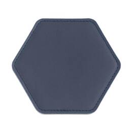 Sous-Verre hexagonal en cuir bleu cobalt, set de 6