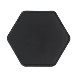 Sous-Verre hexagonal en cuir noir, set de 6