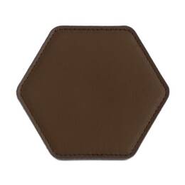 Sous-Verre hexagonal en cuir marron foncé, set de 6