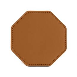 Sous-Verre octogonal en cuir gold, set de 6