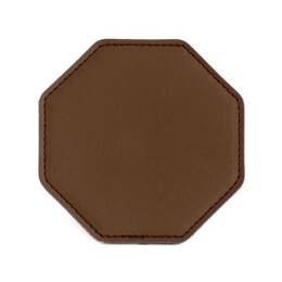 Sous-Verre octogonal en cuir marron, set de 6
