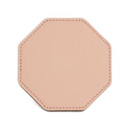 Sous-Verre octogonal en cuir rose, set de 6