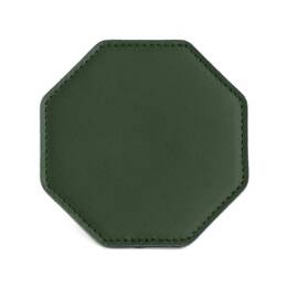 Sous-Verre octogonal en cuir vert anglais, set de 6
