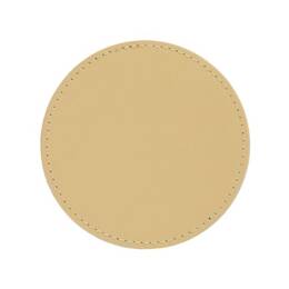 Sous-Verre rond en cuir beige café latte, set de 6