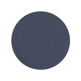Sous-Verre rond en cuir bleu cobalt, set de 6