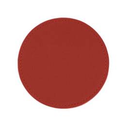 Sous-Verre rond en cuir rouge coquelicot, set de 6
