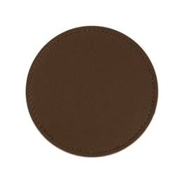 Sous-Verre rond en cuir marron foncé, set de 6