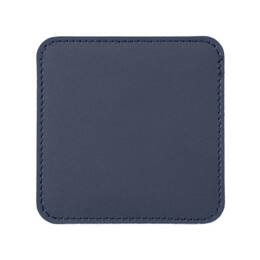 Sous-Verre carré en cuir bleu cobalt, set de 6