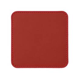 Sous-Verre carré en cuir rouge coquelicot, set de 6