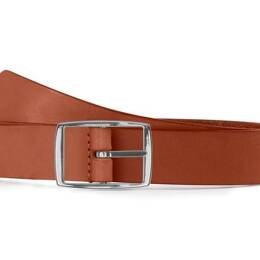 Ceinture cuir gold, boucle rectangulaire, moderne, argentée - 30mm -