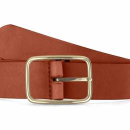 Ceinture cuir gold, boucle rectangulaire, classique, en laiton -