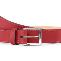 Ceinture cuir rouge boucle carrée