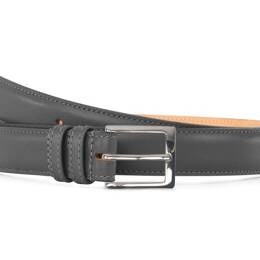 Ceinture premium cuir costume gris, boucle carrée, classique,