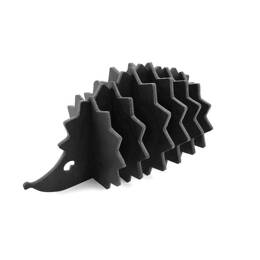 6 sous-verres "Hérisson" en cuir noir, décoration transformable en s