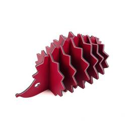 6 sous-verres "Hérisson" en cuir rouge, décoration transformable en s