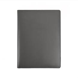Porte signature A4 en cuir gris - PS500
