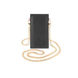 Pochette Galaxy S25 en cuir noir avec chainette - PM-050-02