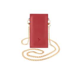 Pochette Galaxy S25+ en cuir rouge avec chainette - PM-051-02