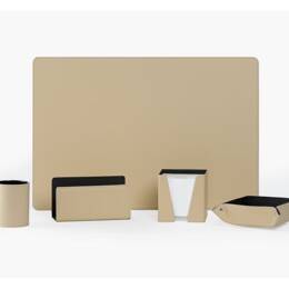 Coffret à rebord 50cm en cuir beige - COF-600-50