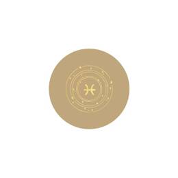 Sous-verre signe astro en cuir beige - SV506