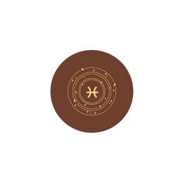 Sous-verre signe astro en cuir marron - SV506