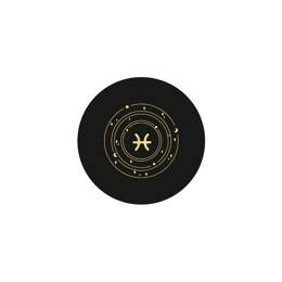 Sous-verre signe astro en cuir noir - SV506