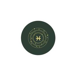 Sous-verre signe astro en cuir vert - SV506