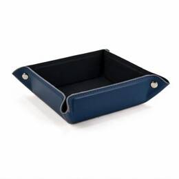 Vide poche carré en cuir bleu - VP502