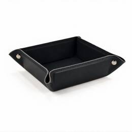 Vide poche carré en cuir noir - VP502