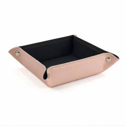 Vide poche carré en cuir rose - VP502