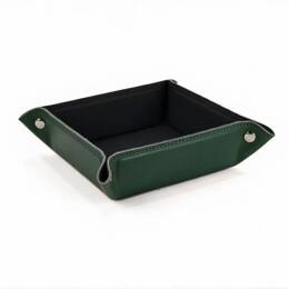 Vide poche carré en cuir vert - VP502