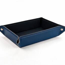 Vide poche rectangle en cuir bleu - VP503