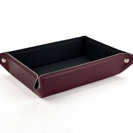 Vide poche rectangle en cuir bordeaux - VP503