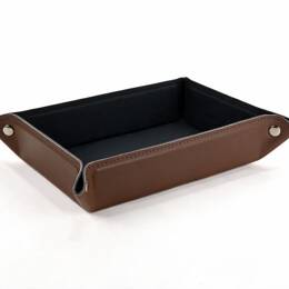 Vide poche rectangle en cuir marron - VP503