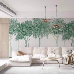 Papier peint panoramique arbres, nature – Jardin d'éden