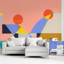 Papier peint design graphique, abstrait – Geo Sunrise