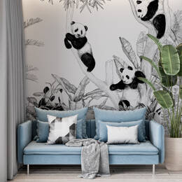 Jardin Des Pandas - Papier peint panoramique