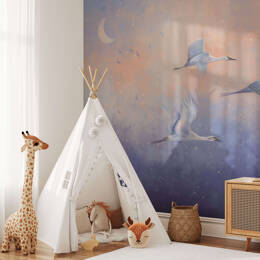 Papier peint panoramique paysage oiseaux – Blue Birds