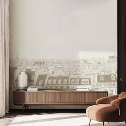 Papier peint panoramique ville – Esquisse Parisienne