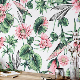 Papier peint design floral, végétal – Lotus