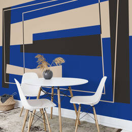 Papier peint géométrique art déco – Blue stone