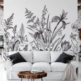 Papier peint panoramique jardin, floral – Éden