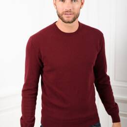 Pull Col Rond Homme Bordeaux Merinos-cachemire - Marcel