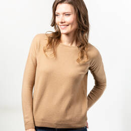 Pull Col Bateau Femme Camel Merinos-Cachemire - Lili