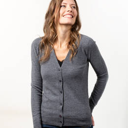 Cardigan Femme Gris Merinos-Cachemire - Philomène