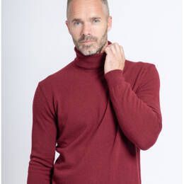 Pull Col Roulé Homme Bordeaux Merinos-Cachemire - Ugolin