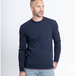 Pull Col Rond Homme Marine Merinos-Cachemire - Marcel