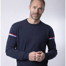 Pull Col Rond Homme Marine Coton Bio - Léon