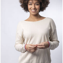 Pull Décolleté 2 EN 1 Femme ECRU Coton Bio - Manon
