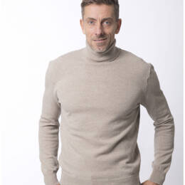 Pull col roulé homme Beige Merinos-cachemire - Ugolin Beige